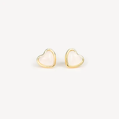 Stone Heart Studs