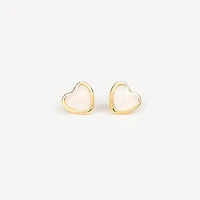 Stone Heart Studs
