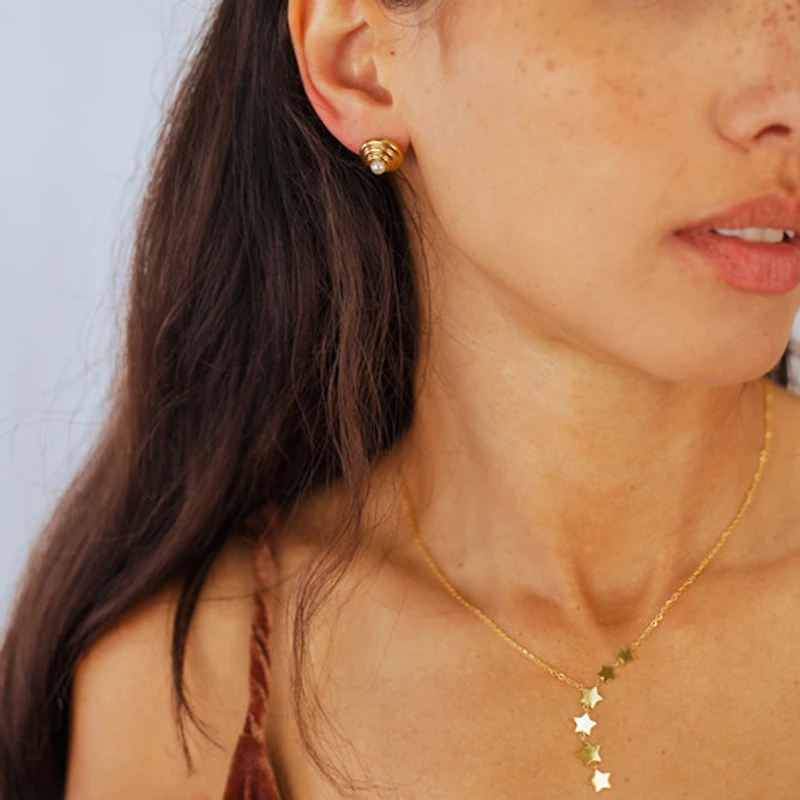 Croissant Pearl Studs