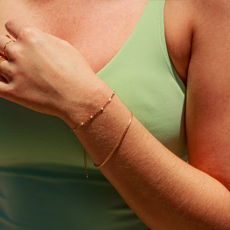 Gold Thin Box Chain Bracelet