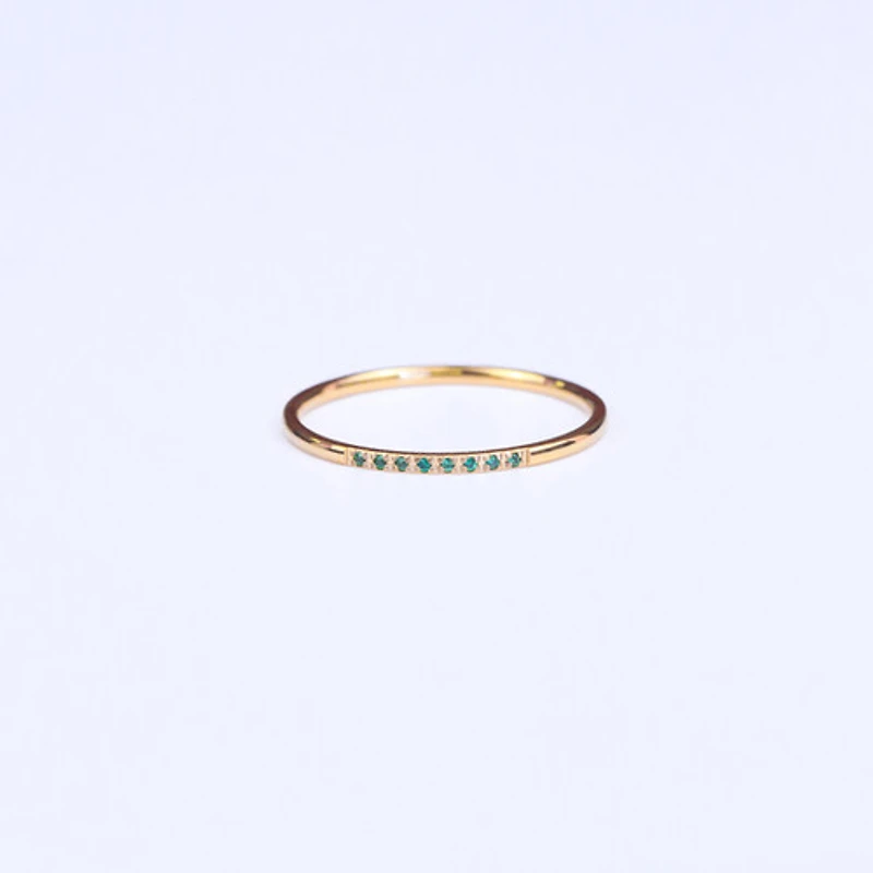 Lined Green Gem Stacking Ring