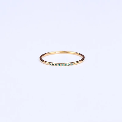 Lined Green Gem Stacking Ring