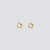 Beaded Hollow Heart Studs