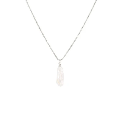 Steel Stick Baroque Pearl Necklace