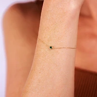 14k Solid Gold Emerald Pendant Bracelet