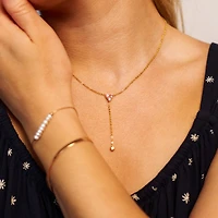 Pink Triangle Gem Necklace