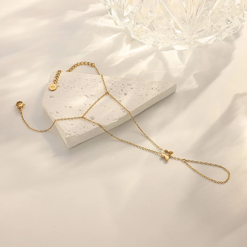 Mini Butterfly Connected Ring Bracelet