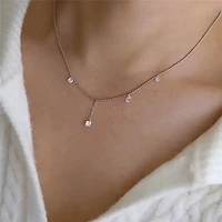 Asymmetrical Crystal Drop Necklace