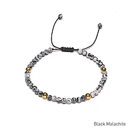 Braided Natural Crystal Bracelet (Classic Black & White)