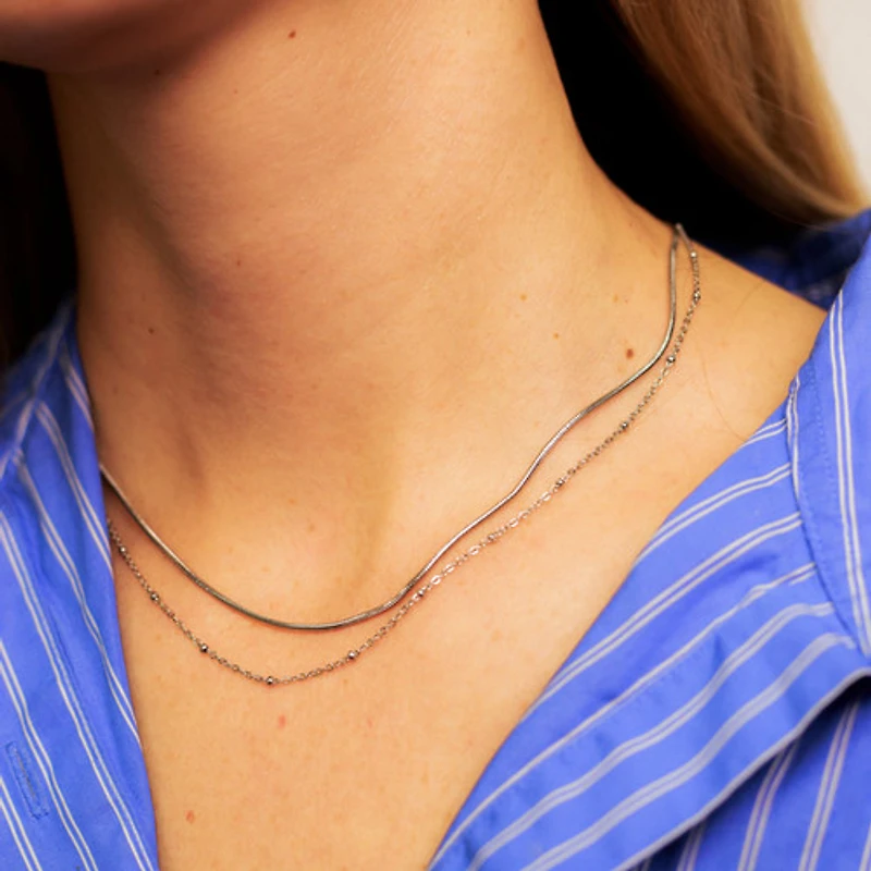 Steel Layered Everyday Necklace