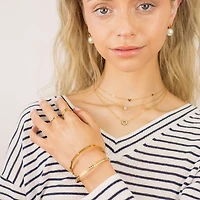 Geometric Gem Bangle Bracelet