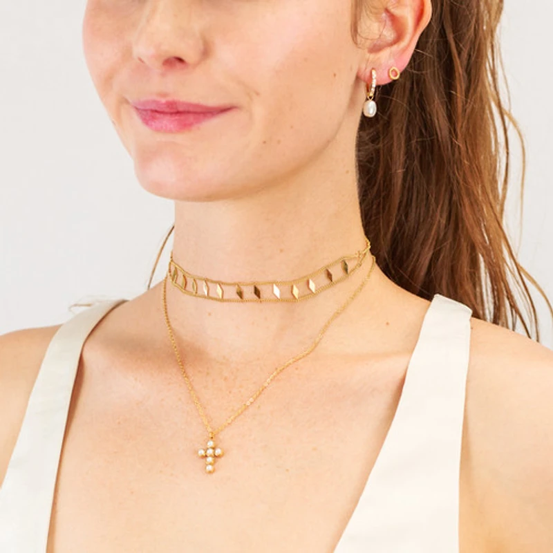 Pearl Cross Necklace