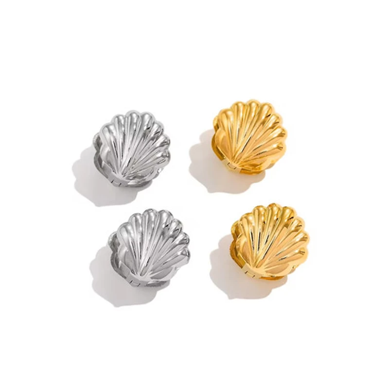Shell Huggie Hoops