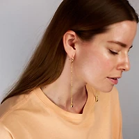 Gold Long Waterdrop Studs