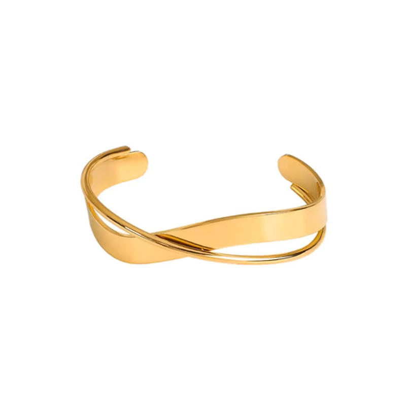 Gold Statement Wavy Bangle