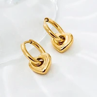 Heart Pendant Mini Hoops