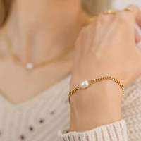 Single Pearl Chain Bracelet