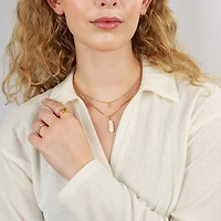 Gold Mini Pearl Pendant Necklace
