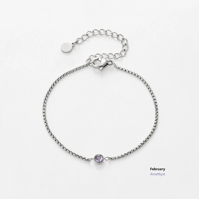 Steel Birthstone Bracelet