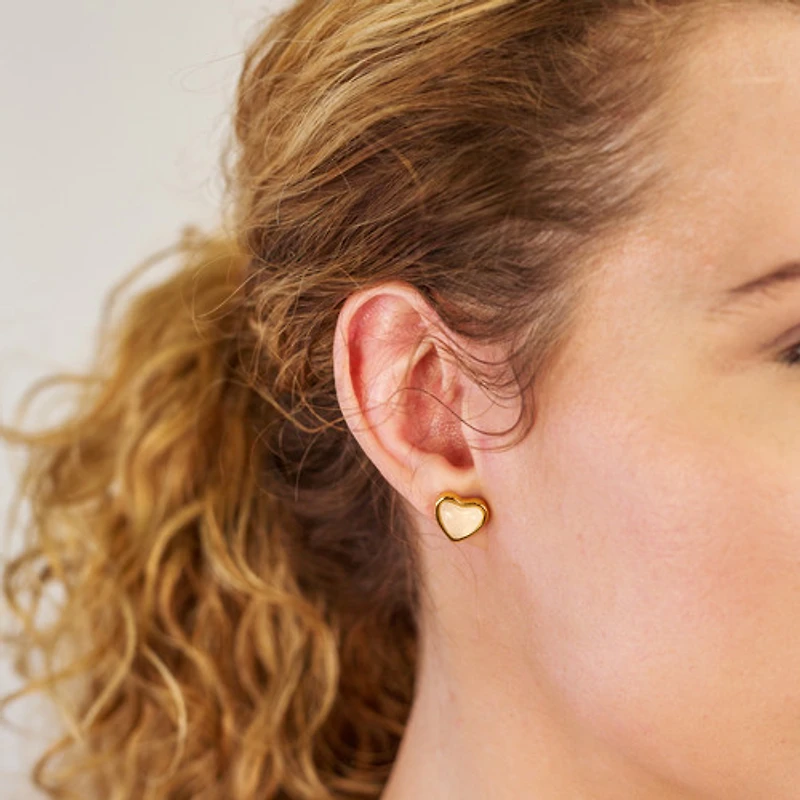Stone Heart Studs