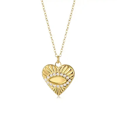 Gold Evil Eye Heart Necklace