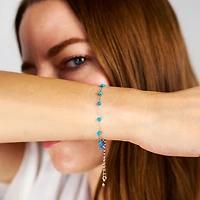 Steel Chalchite Chain Bracelet