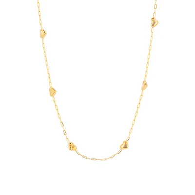 Gold Heart Chain Necklace