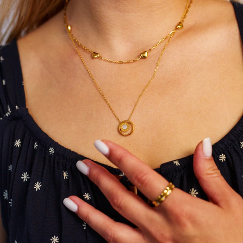 Gold Heart Chain Necklace