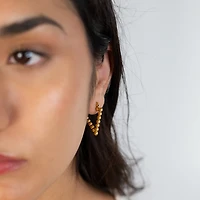 Beaded Sharp Triangle Hoops