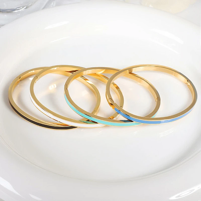 Enameled Bangle Bracelet