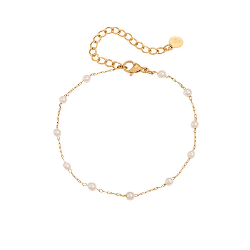 Gold Everyday Pearl Chain Bracelet