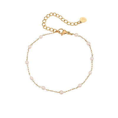Gold Everyday Pearl Chain Bracelet