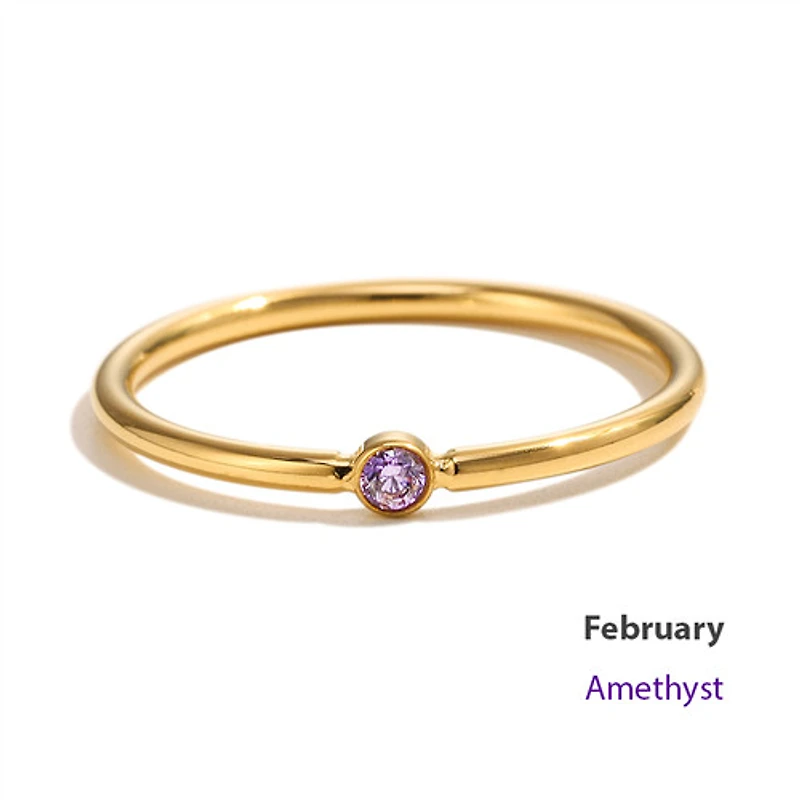 Gold Stackable Birthstone Ring