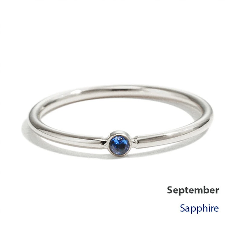 Steel Stackable Birthstone Ring