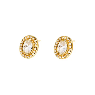 Pearl Gem Round Studs