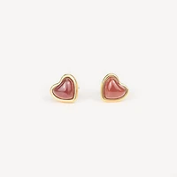 Stone Heart Studs