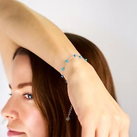 Steel Chalchite Chain Bracelet