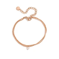 Rose Gold Layered Gem Beaded Bracelet