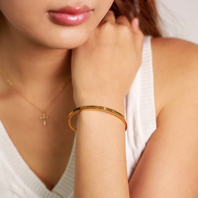 Dented Single Gem Bangle