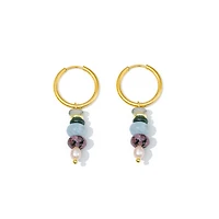 Blue Mixed Stone Hoops