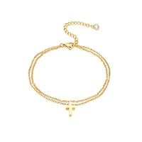 Cross Dual Layer Anklet
