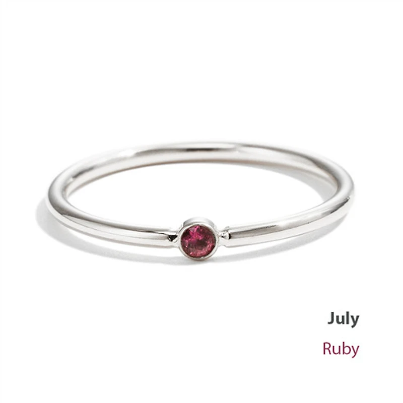 Steel Stackable Birthstone Ring