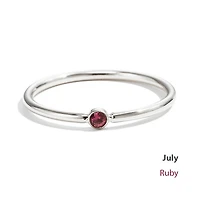 Steel Stackable Birthstone Ring