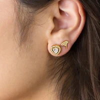 Pearl Gem Heart Studs