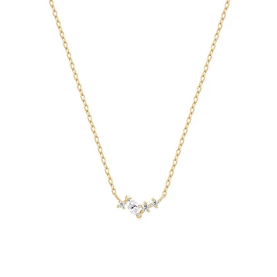 14k Solid Gold Clutter Gem Necklace