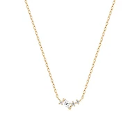 14k Solid Gold Clutter Gem Necklace