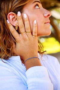 Lined Green Gem Stacking Ring