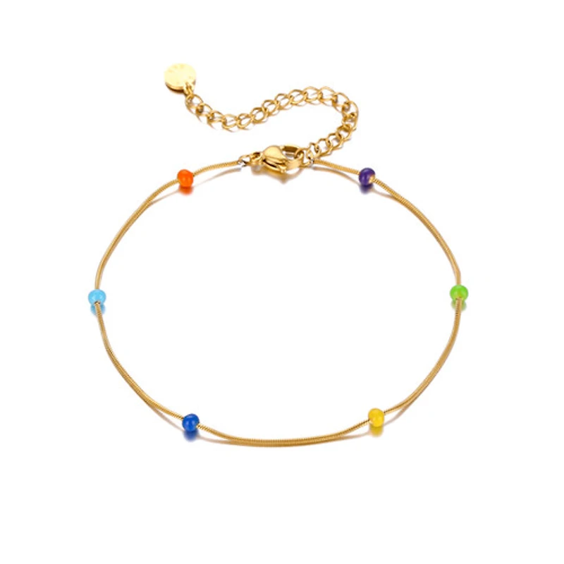 Gold Pop Dots Thin Anklet