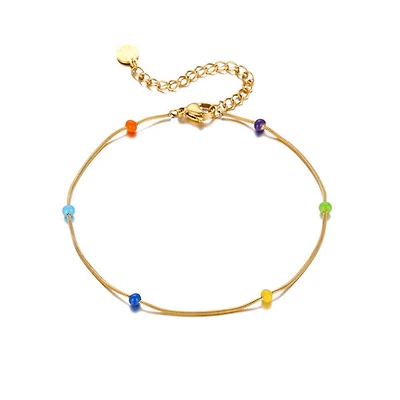 Gold Pop Dots Thin Anklet