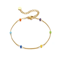 Gold Pop Dots Thin Anklet